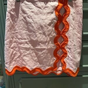 Maeve Pink Mini Skirt with Orange Trim
